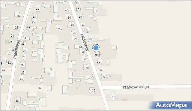 Adamów, Kilińskiego Jana, płk., 29, mapa Adamów