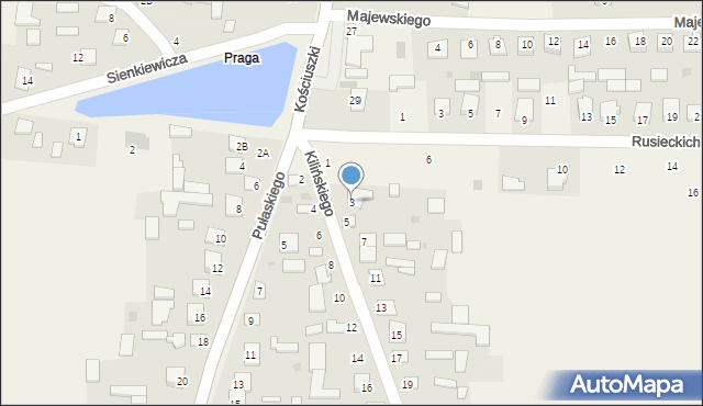 Adamów, Kilińskiego Jana, płk., 3, mapa Adamów