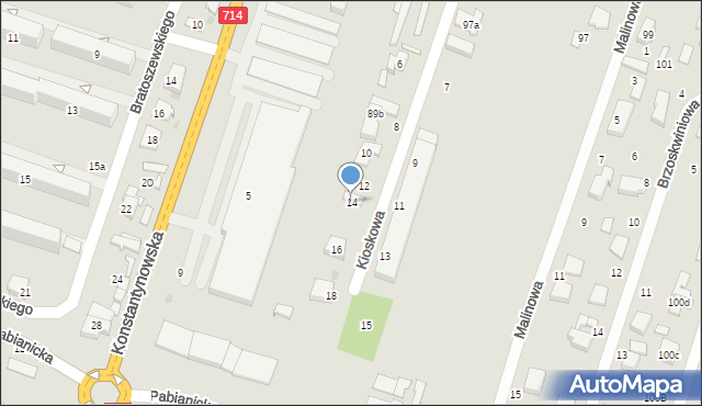 Aleksandrów Łódzki, Kioskowa, 14, mapa Aleksandrów Łódzki