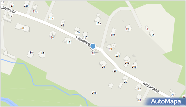 Andrychów, Kilińskiego Jana, płk., 14, mapa Andrychów