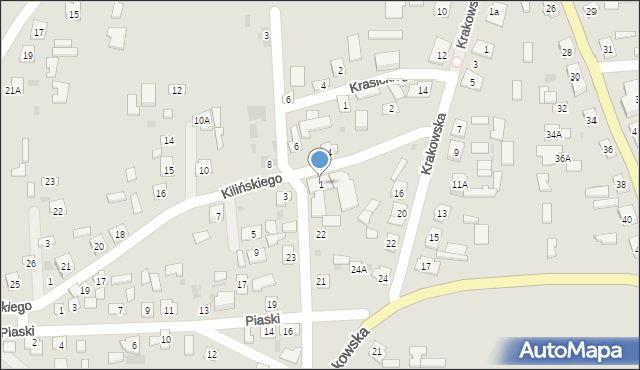 Baranów Sandomierski, Kilińskiego Jana, płk., 1, mapa Baranów Sandomierski
