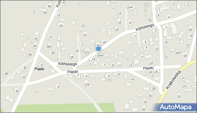 Baranów Sandomierski, Kilińskiego Jana, płk., 17, mapa Baranów Sandomierski