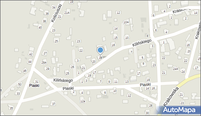 Baranów Sandomierski, Kilińskiego Jana, płk., 18, mapa Baranów Sandomierski