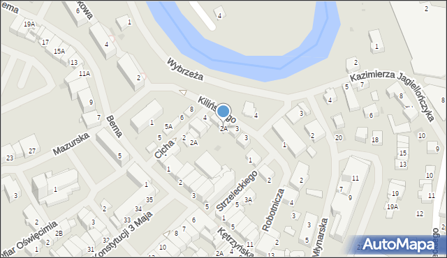 Bartoszyce, Kilińskiego Jana, płk., 2A, mapa Bartoszyce