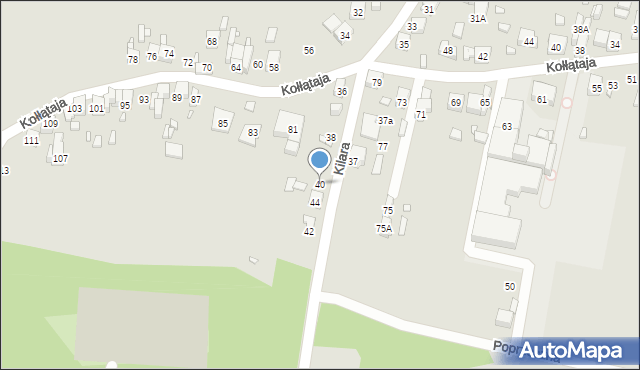 Będzin, Kilara Wojciecha, 40, mapa Będzin