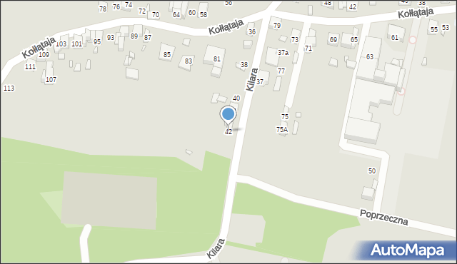 Będzin, Kilara Wojciecha, 42, mapa Będzin