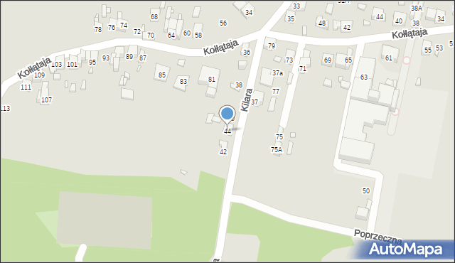 Będzin, Kilara Wojciecha, 44, mapa Będzin