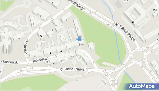 Białystok, Kilińskiego Jana, płk., 8, mapa Białegostoku
