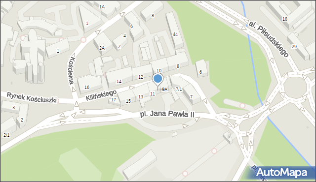 Białystok, Kilińskiego Jana, płk., 9, mapa Białegostoku