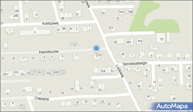 Białystok, Kiemliczów, 3, mapa Białegostoku