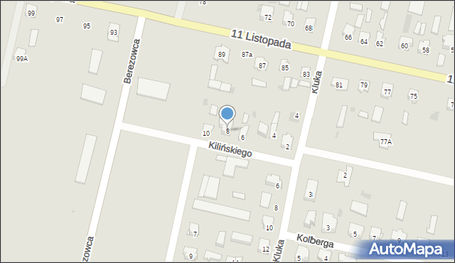Bielsk Podlaski, Kilińskiego Jana, płk., 8, mapa Bielsk Podlaski