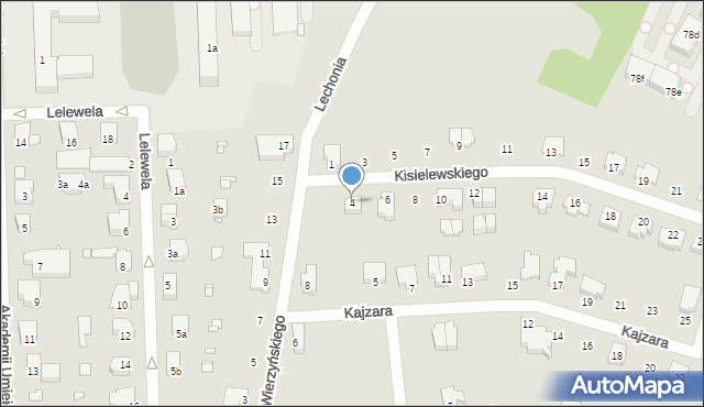 Bielsko-Biała, Kisielewskiego-Kisiela Stefana, 4, mapa Bielsko-Białej