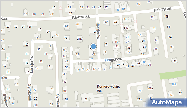 Bielsko-Biała, Kirasjerów, 28, mapa Bielsko-Białej