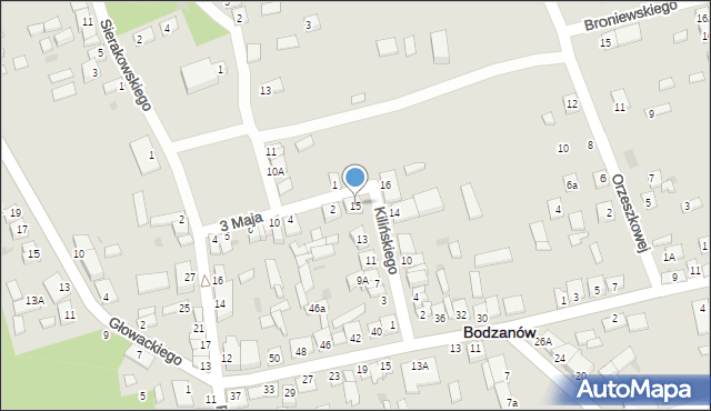 Bodzanów, Kilińskiego Jana, płk., 15, mapa Bodzanów