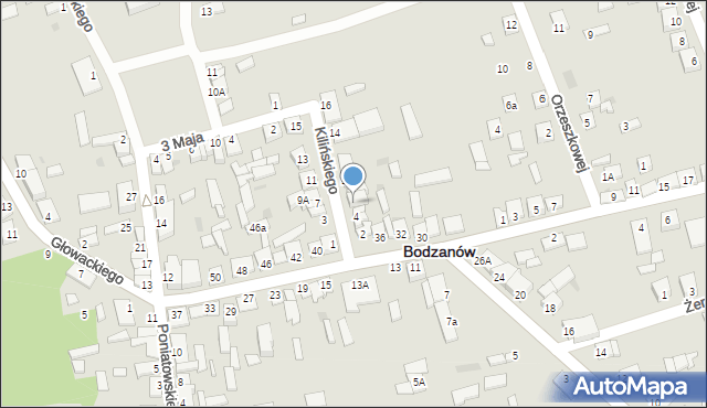Bodzanów, Kilińskiego Jana, płk., 6, mapa Bodzanów