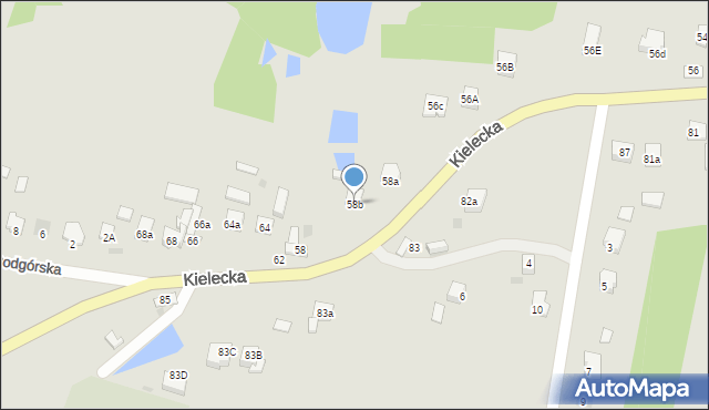 Bodzentyn, Kielecka, 58b, mapa Bodzentyn