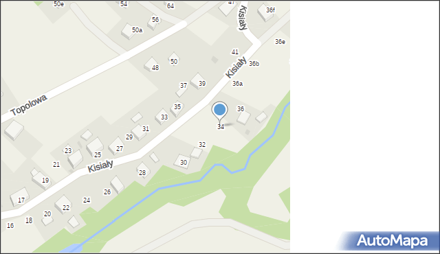 Brenna, Kisiały, dr., 34, mapa Brenna