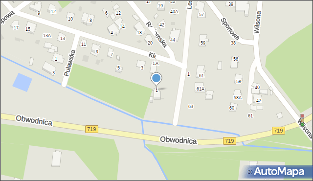 Brwinów, Kielecka, 1, mapa Brwinów