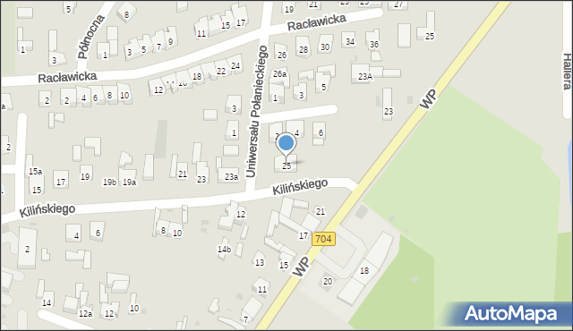 Brzeziny, Kilińskiego Jana, płk., 25, mapa Brzeziny