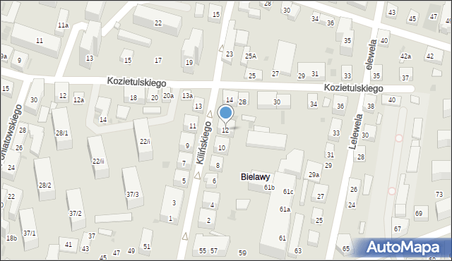 Bydgoszcz, Kilińskiego Jana, płk., 12, mapa Bydgoszczy