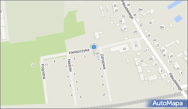 Cegłów, Kieliszczyka Józefa, 1, mapa Cegłów