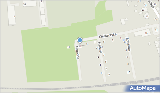Cegłów, Kieliszczyka Józefa, 11, mapa Cegłów