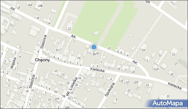 Chęciny, Kielecka, 3A, mapa Chęciny