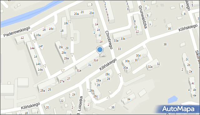 Chojnów, Kilińskiego Jana, płk., 31e, mapa Chojnów