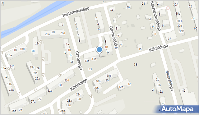Chojnów, Kilińskiego Jana, płk., 33c, mapa Chojnów