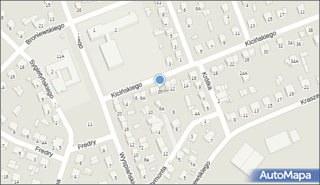 Ciechanów, Kicińskiego Brunona, 10, mapa Ciechanów