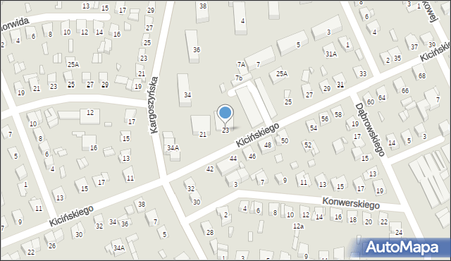 Ciechanów, Kicińskiego Brunona, 23, mapa Ciechanów