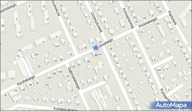 Ciechanów, Kicińskiego Brunona, 68, mapa Ciechanów