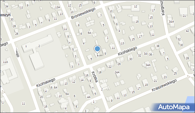 Ciechanów, Kicińskiego Brunona, 7, mapa Ciechanów