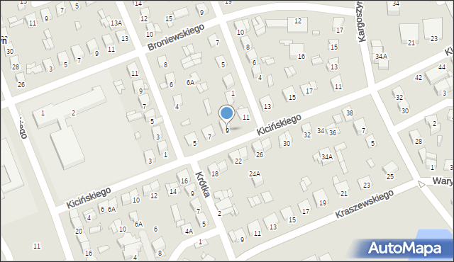 Ciechanów, Kicińskiego Brunona, 9, mapa Ciechanów