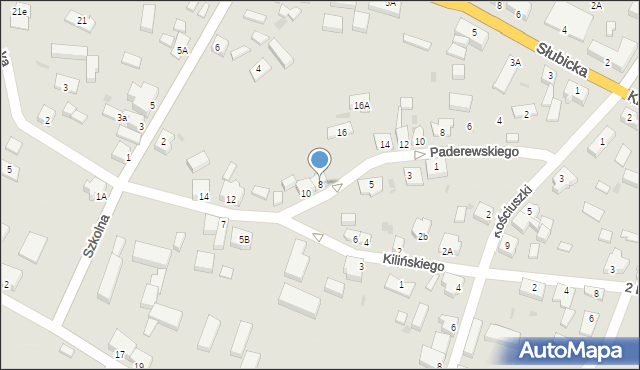 Cybinka, Kilińskiego Jana, płk., 8, mapa Cybinka