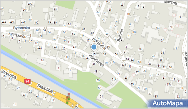Czeladź, Kilińskiego Jana, płk., 15, mapa Czeladź