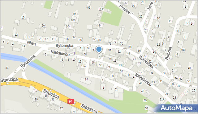 Czeladź, Kilińskiego Jana, płk., 7, mapa Czeladź
