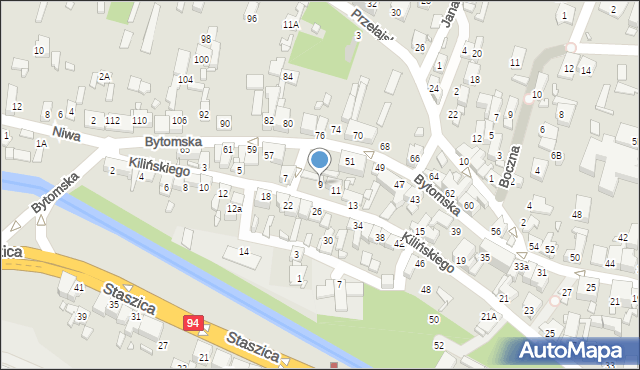 Czeladź, Kilińskiego Jana, płk., 9, mapa Czeladź