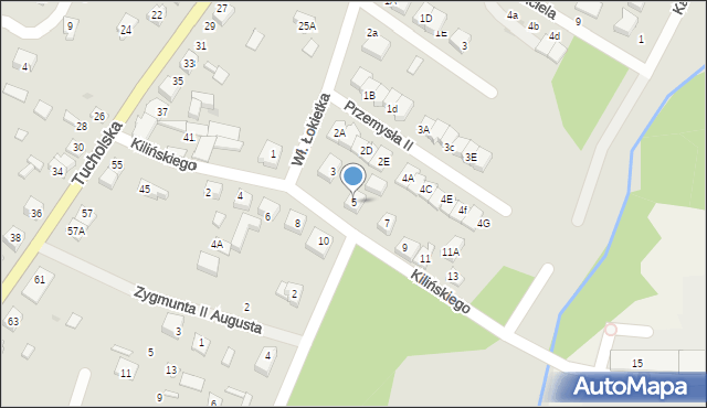 Czersk, Kilińskiego Jana, płk., 5, mapa Czersk