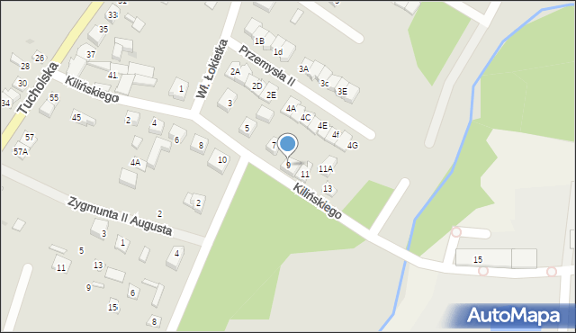 Czersk, Kilińskiego Jana, płk., 9, mapa Czersk