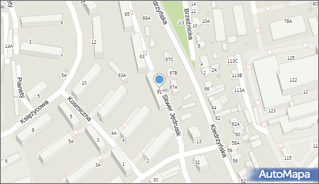 Częstochowa, Kiedrzyńska, 61, mapa Częstochowy