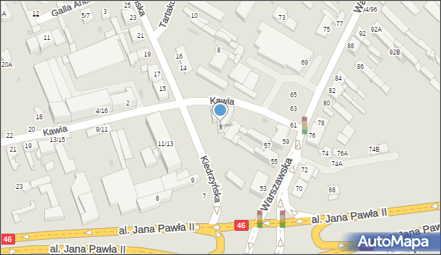 Częstochowa, Kiedrzyńska, 8, mapa Częstochowy