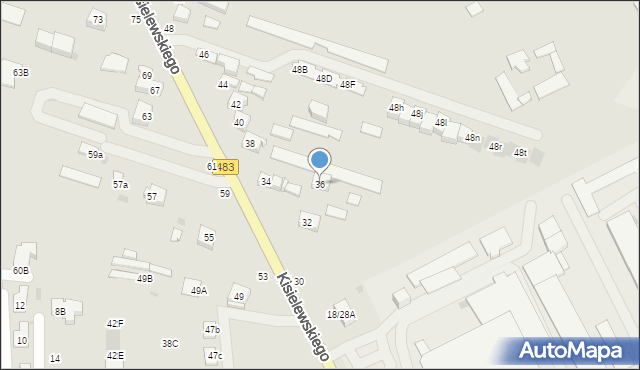 Częstochowa, Kisielewskiego-Kisiela Stefana, 36, mapa Częstochowy