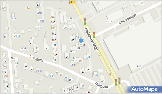 Częstochowa, Kisielewskiego-Kisiela Stefana, 37A, mapa Częstochowy