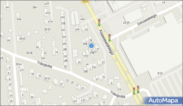 Częstochowa, Kisielewskiego-Kisiela Stefana, 37B, mapa Częstochowy