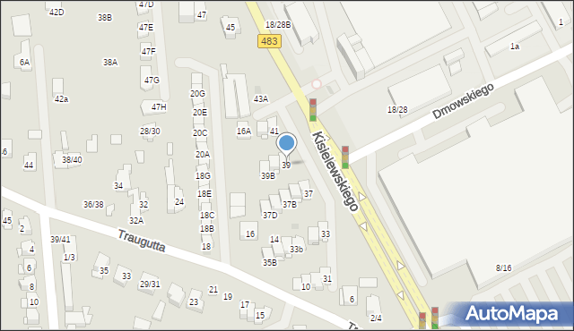 Częstochowa, Kisielewskiego-Kisiela Stefana, 39, mapa Częstochowy