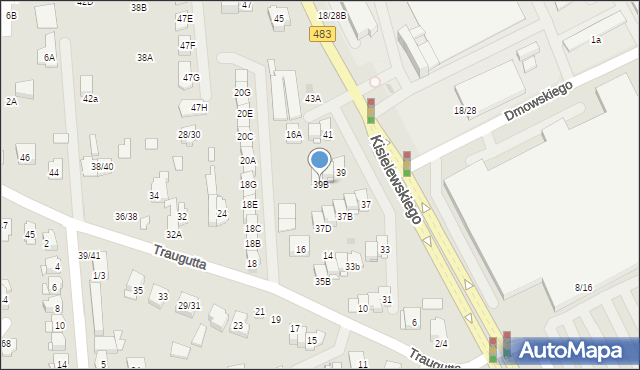 Częstochowa, Kisielewskiego-Kisiela Stefana, 39B, mapa Częstochowy