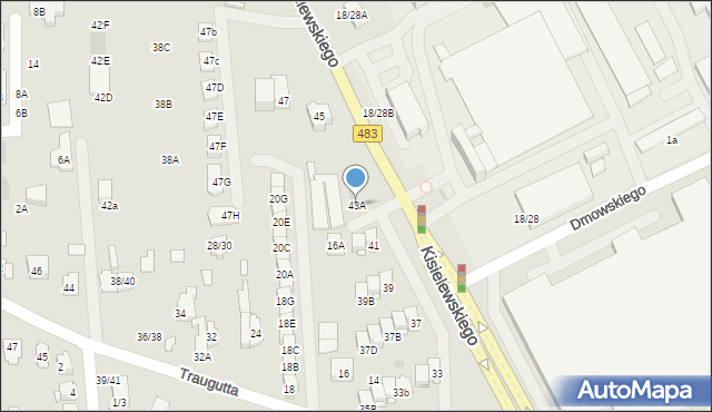 Częstochowa, Kisielewskiego-Kisiela Stefana, 43A, mapa Częstochowy