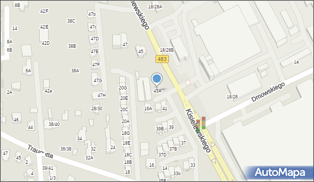 Częstochowa, Kisielewskiego Stefana, 43A, mapa Częstochowy