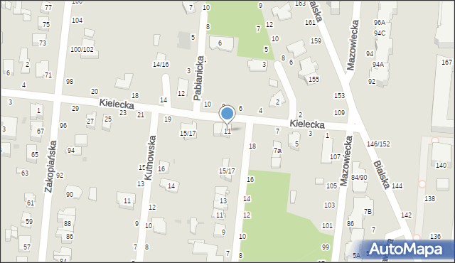 Częstochowa, Kielecka, 11, mapa Częstochowy